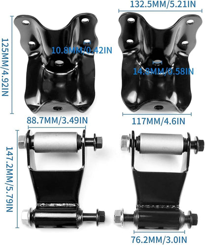 Bethesda Industrial 2Pcs Rear Leaf Spring Rear Hanger Bracket + Shackle Set for Ford Ranger Mazda