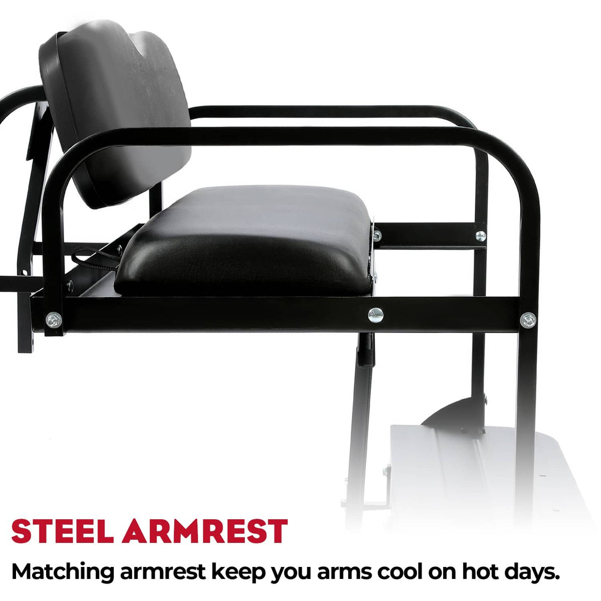Bethesda Industrial Golf Cart Flip Folding Rear Back Seat Kit Black For EZGO Marathon Pre-1994
