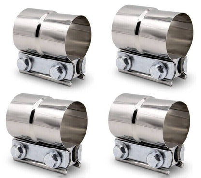 Bethesda Industrial 4Pcs Stainless Lap Joint Exhaust Clamp Sleeve Band For 2.5" inch 2 1/2" OD Pipe