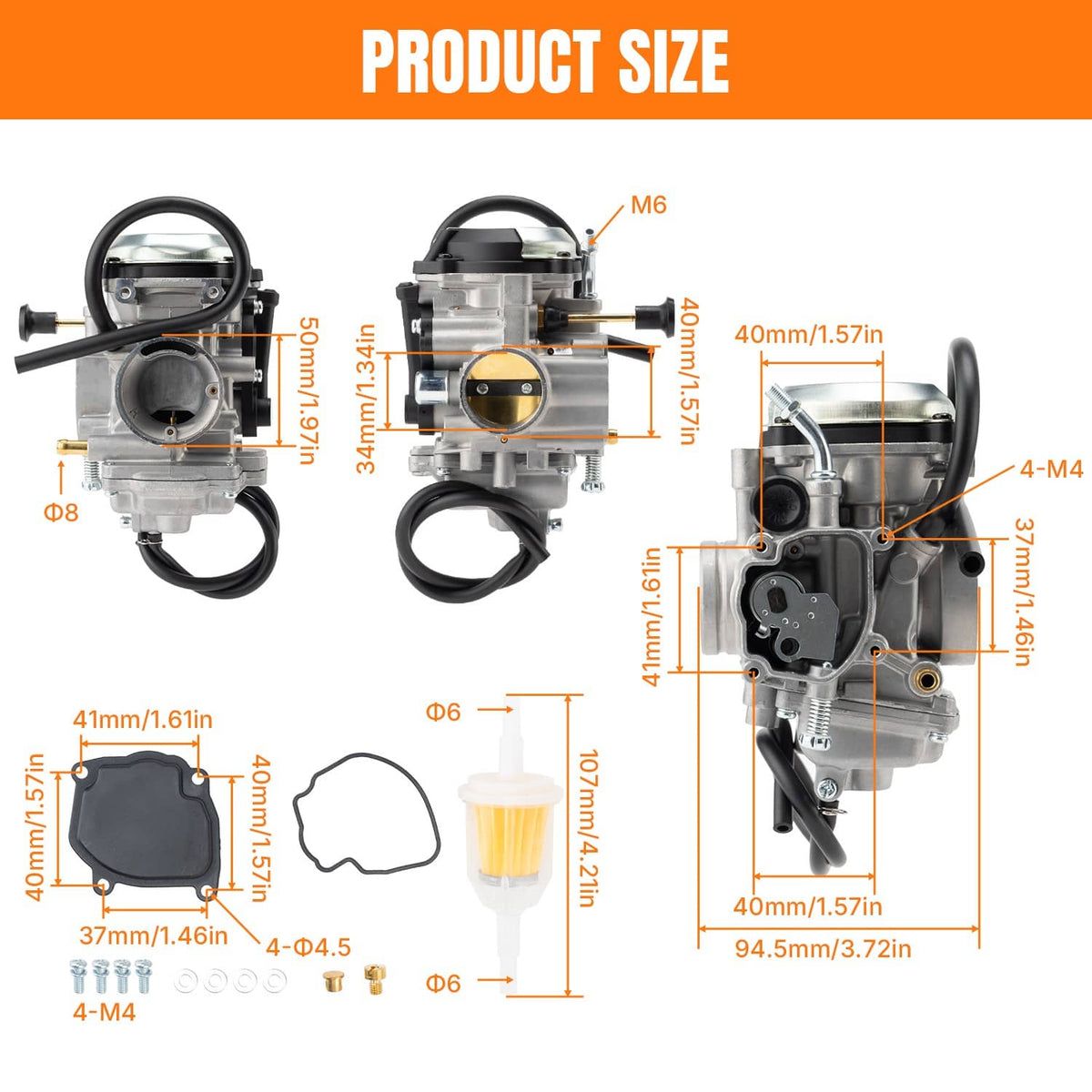 Bethesda Industrial OUMURS Carburetor Carb For Yamaha Big Bear 350 YFM350FW 4X4 1999