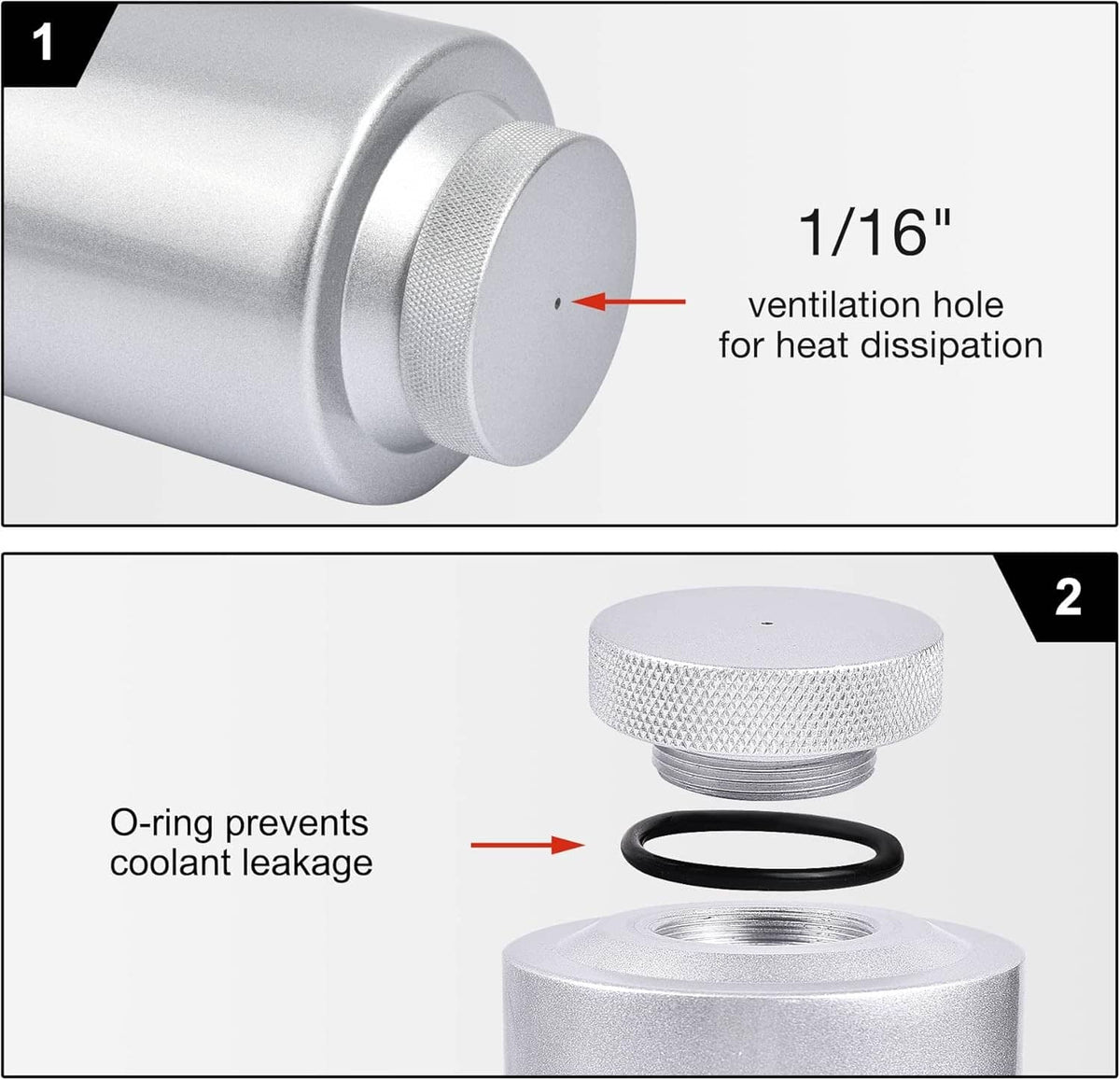 Bethesda Industrial New Universal Radiator Coolant Catch Tank Overflow Reservoir 800ml Aluminum