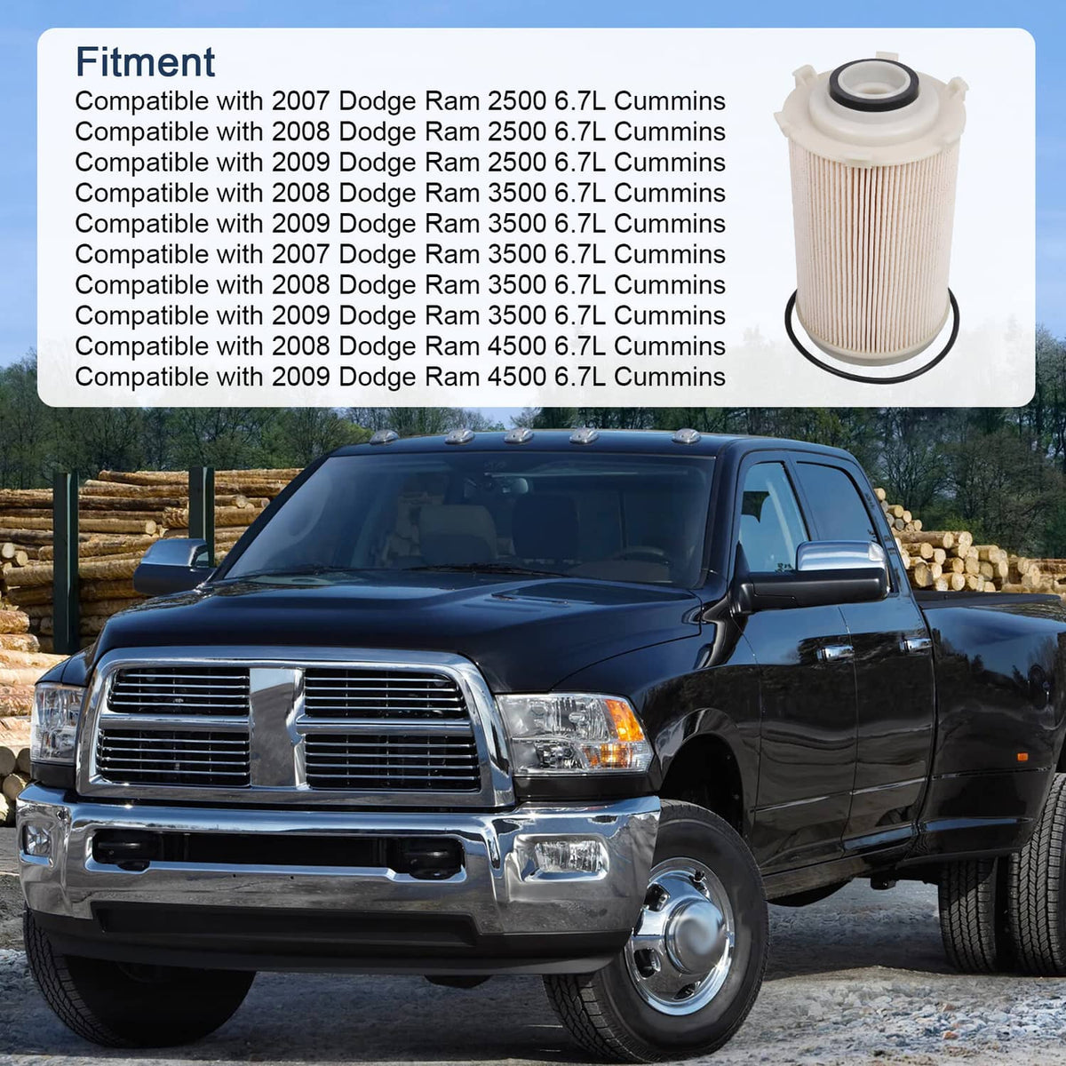 Bethesda Industrial 68061634AA Fuel Filter For 2007-2010 Dodge Ram 2500 3500 6.7L Cummins Diesel