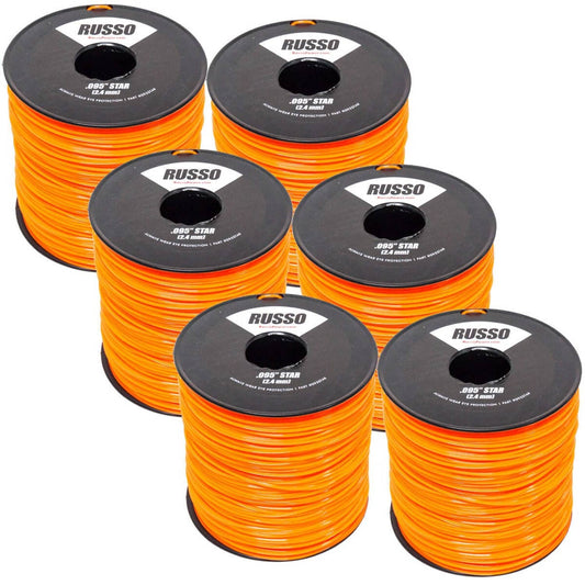 Bethesda Industrial 6 5lb .095 Star Shape Orange String Trimmer Line Fits Husqvarna Shindaiwa Tanaka