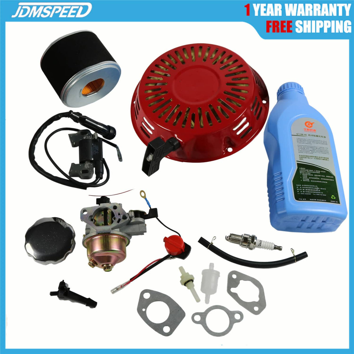 Bethesda Industrial For Honda GX270 GX240 Recoil Carburetor Spark Plug Ignition Coil Air Filter Kit