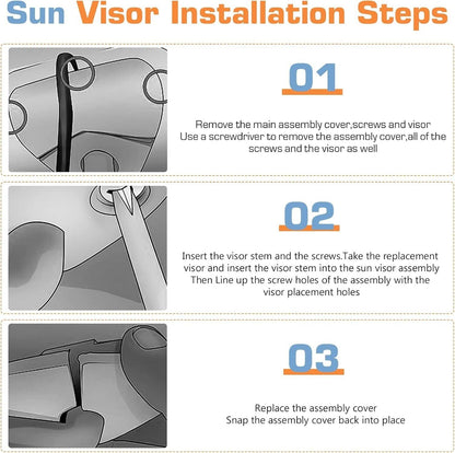 Bethesda Industrial Left and Right Gray Sun Visor Pair With Cover Trims for Toyota Venza 2009-2016