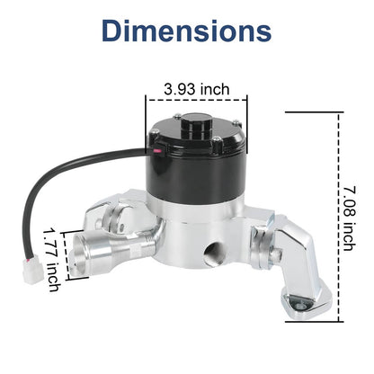 Bethesda Industrial High Flow Aluminum Electric Water Pump Fits Big Block Chevy 454 427 396 Chrome