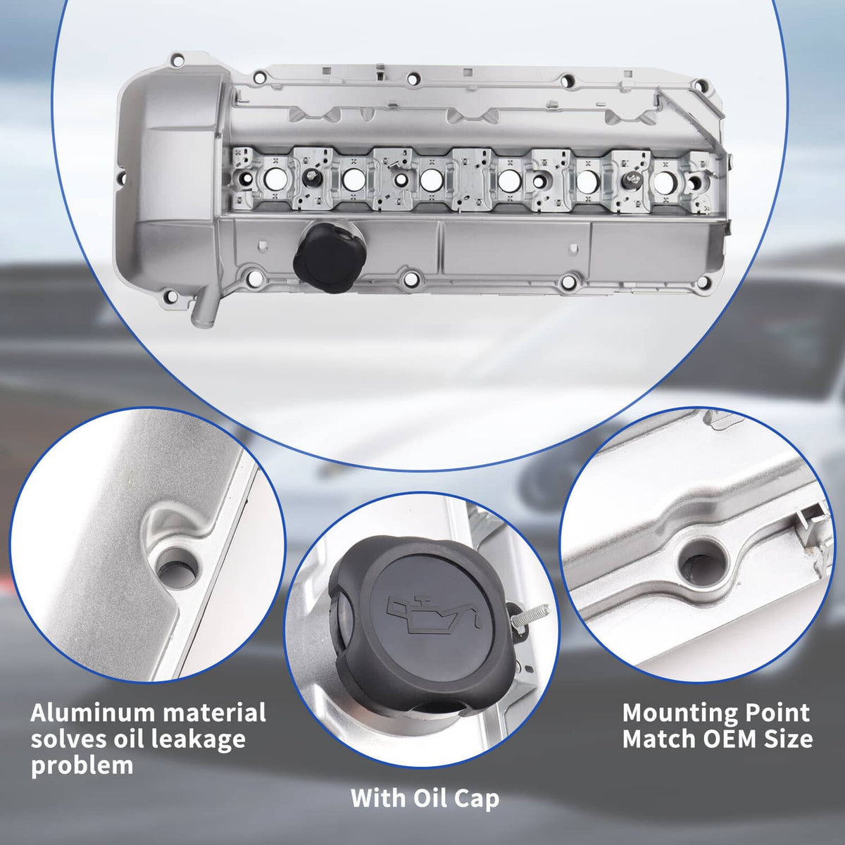 Bethesda Industrial Aluminum Valve Cover for 1996-00 BMW E36 E39 323is 328is 528i M3 Z3 11121703341