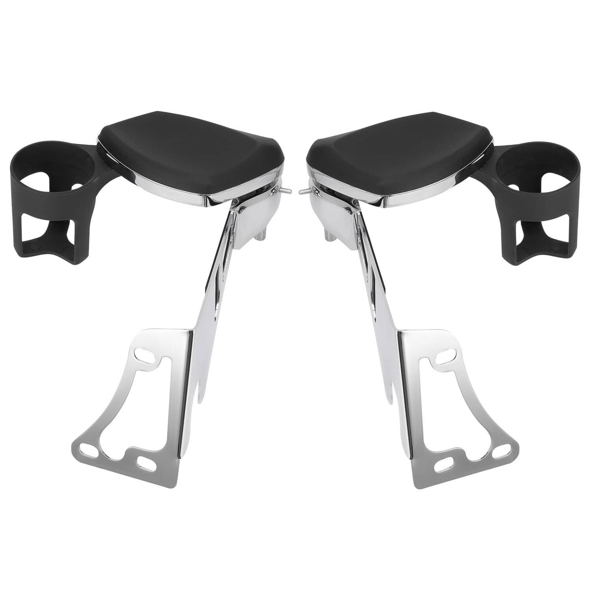 Bethesda Industrial Rear Passenger Armrests with Adjustable Cup Holders For Harley Touring 1997-2013