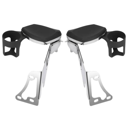 Bethesda Industrial Rear Passenger Armrests with Adjustable Cup Holders For Harley Touring 1997-2013