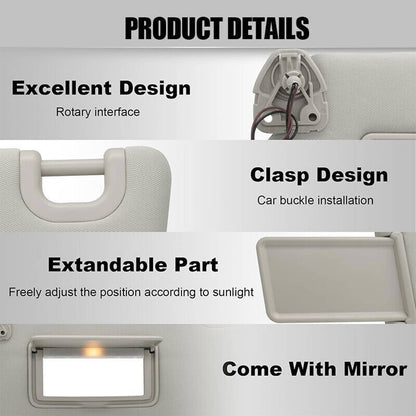 Bethesda Industrial Sun Visor With Lamp Left Driver Gray for 2013-2018 Nissan Pathfinder 96401-9PB0A