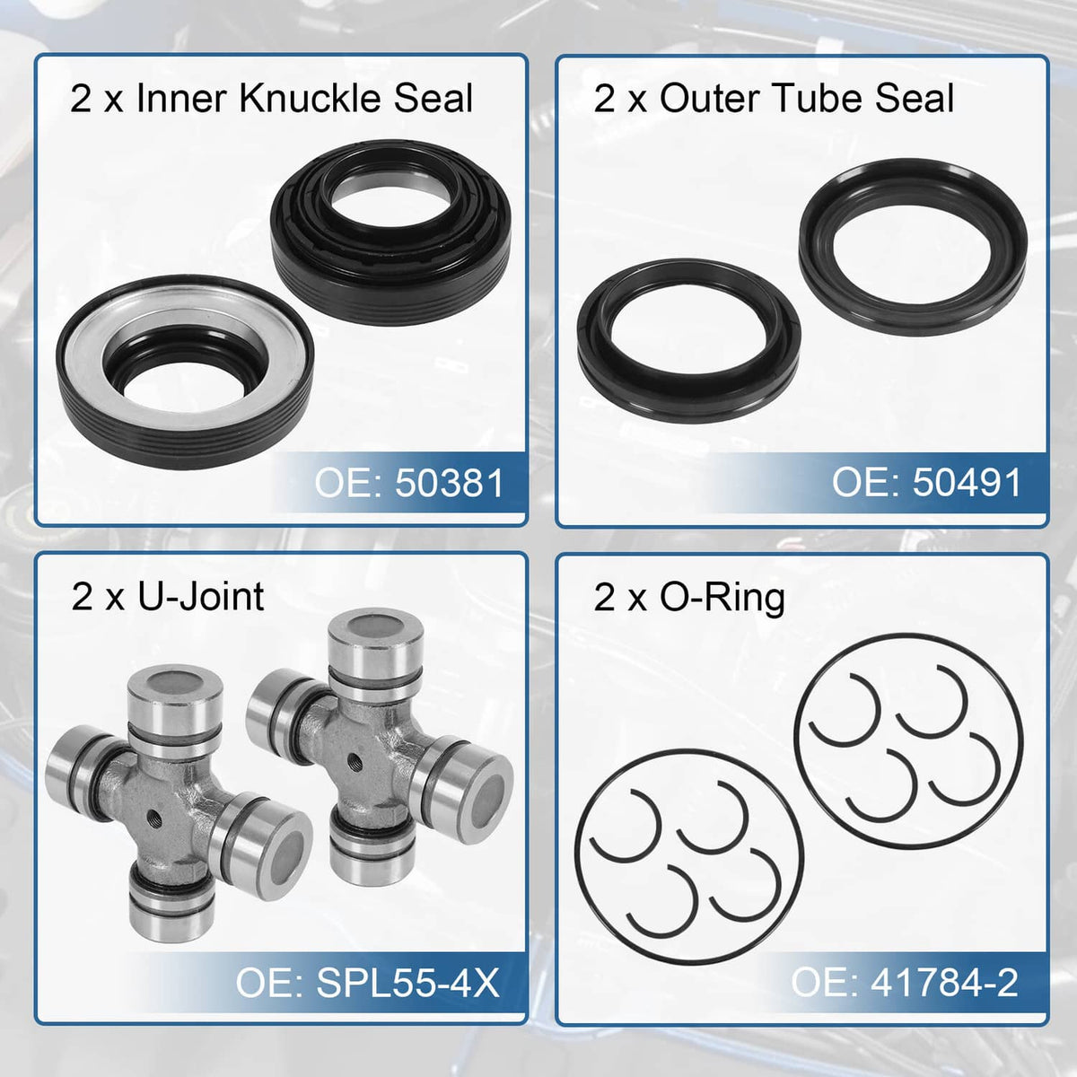 Bethesda Industrial Front Axle Seal And U Joint Kit For 1998-04 Ford F250 F350 Excursion DANA 50 60
