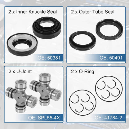 Bethesda Industrial Front Axle Seal And U Joint Kit For 1998-04 Ford F250 F350 Excursion DANA 50 60