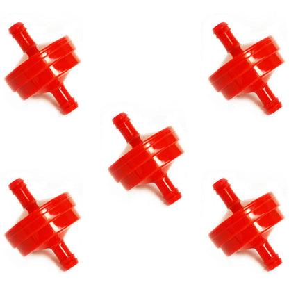 Bethesda Industrial (5) In Line Red Gas Fuel Filter 1/4 Fits Toro Mower Tractor Zero Turn 42-5240