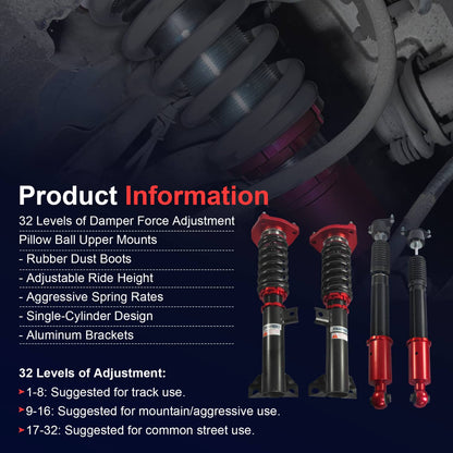 Bethesda Industrial 4PC Full Coilovers Suspension For 08-14 Mercedes-Benz C-Class W204 C250 C350 RWD