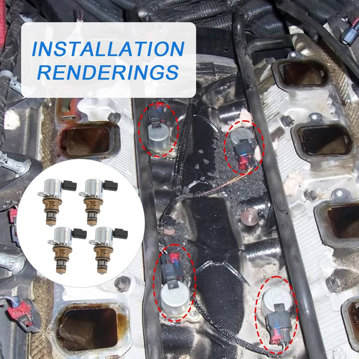 Bethesda Industrial 4PC Multiple Displacement Solenoid 53022298AA For 10-23 Dodge Ram Jeep 5.7L 6.4L