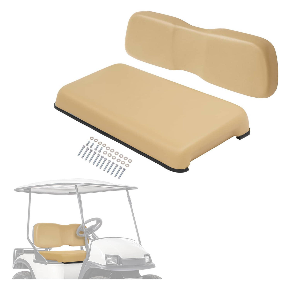 Bethesda Industrial Front Seat Assembly Bottom&Back Cushion For Club Car DS 2000.5-UP Tan Golf Cart
