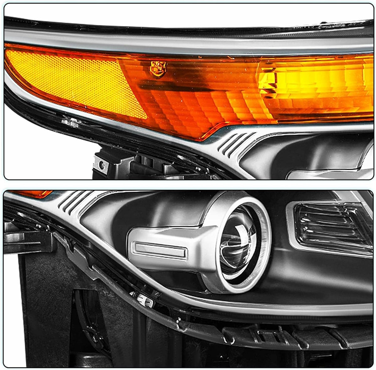 Bethesda Industrial For 2011-2015 Ford Explorer Halogen Chrome Housing Projector Headlights LH+RH
