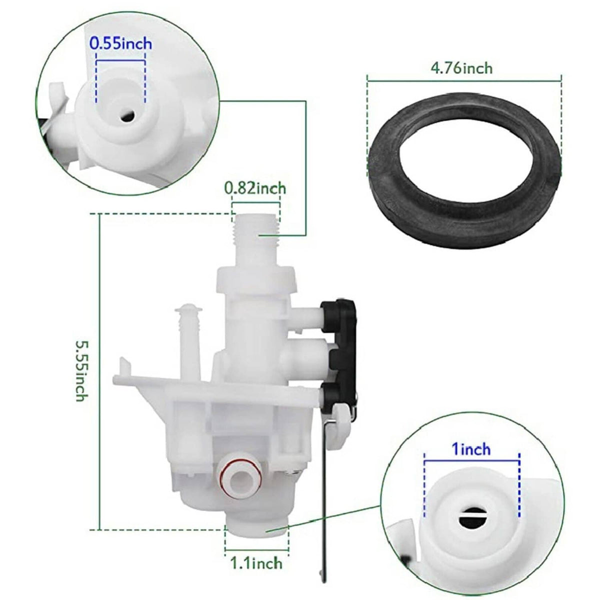 Bethesda Industrial Upgraded For RV Thetford Aqua Magic V Toilet Water Valve Replacement Part# 31705
