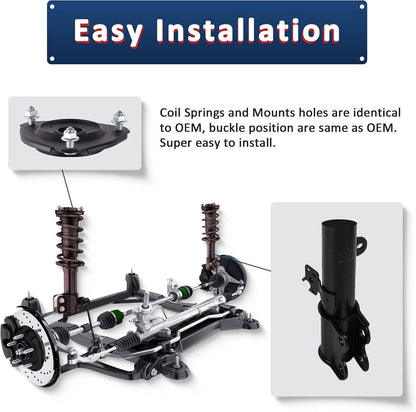 Bethesda Industrial 2Pcs Front Complete Struts Shocks Absorbers For 2012-2017 Toyota Camry SE XSE