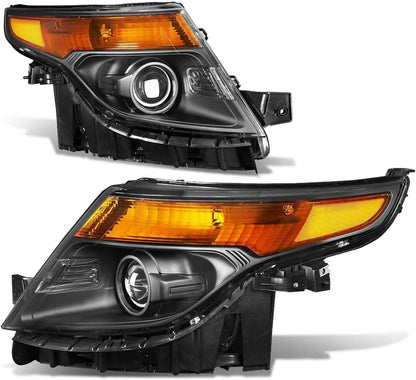 Bethesda Industrial For 2011-2015 Ford Explorer Halogen Chrome Housing Projector Headlights LH+RH