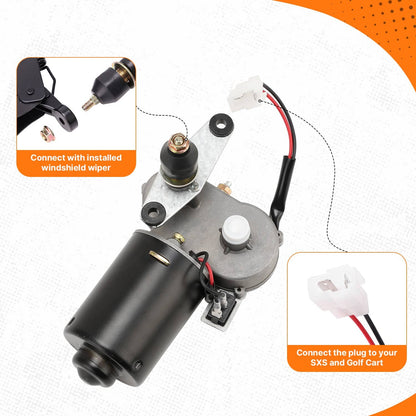 Bethesda Industrial 12V Electric Windshield Wiper Motor Kit Fit For Polaris Ranger 570/900/1000 US
