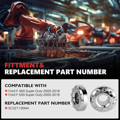 Bethesda Industrial 2Pcs Wheel Center Hub Caps Dually 10 Lug For 2005-2017 Ford F450 F550 Super Duty