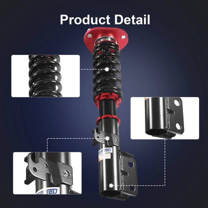 Bethesda Industrial Red Front & Rear Full Coilover Struts Adjustable Height For 2005-2010 Scion tC