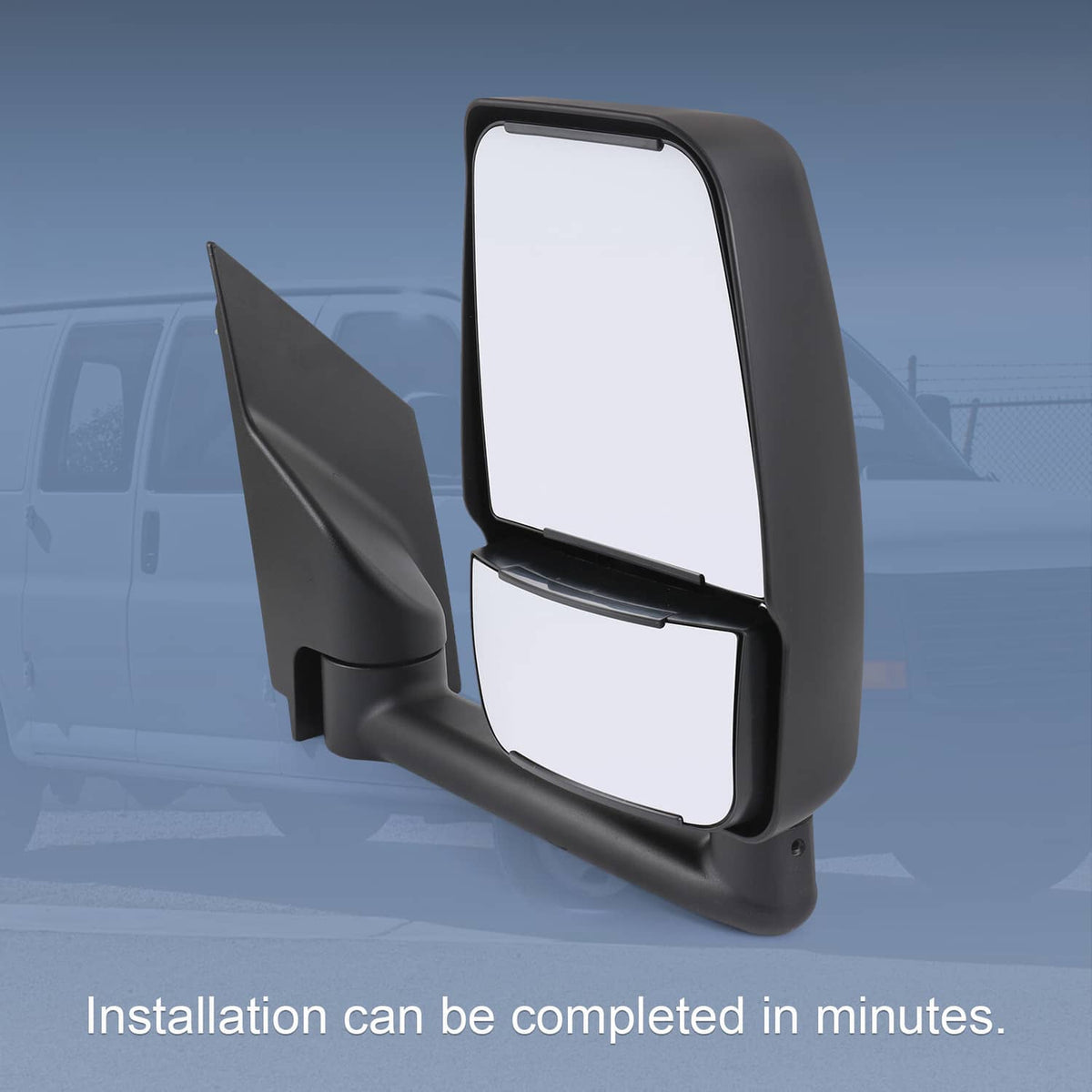Bethesda Industrial LH + RH Pair Manual Tow Mirrors For 2003-2017 Chevy Express Savana Van Smooth