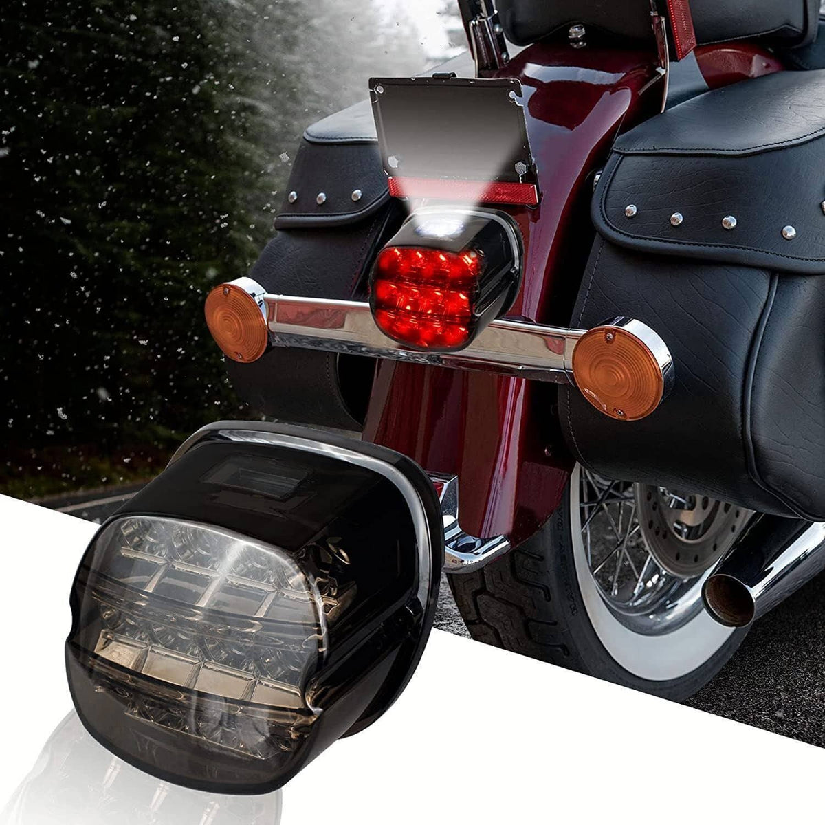 Bethesda Industrial LED Tail Light Brake For Harley Touring Road King Dyna Glide Softail Sporster