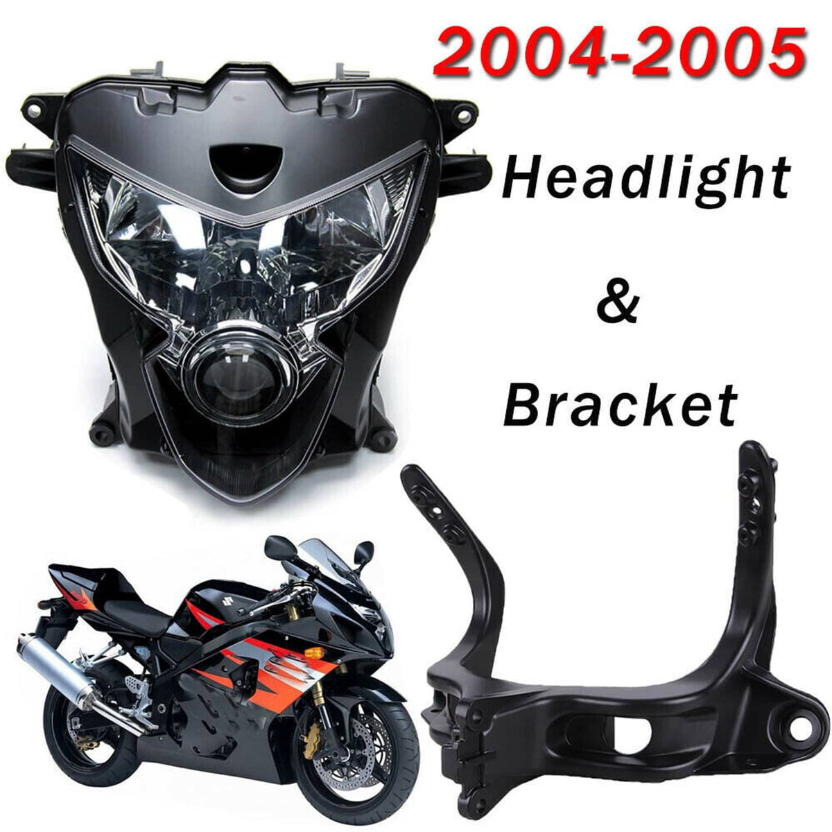 Bethesda Industrial Front Headlight+Upper Fairing Stay Bracket For Suzuki 2004-2005 GSXR750 GSXR600