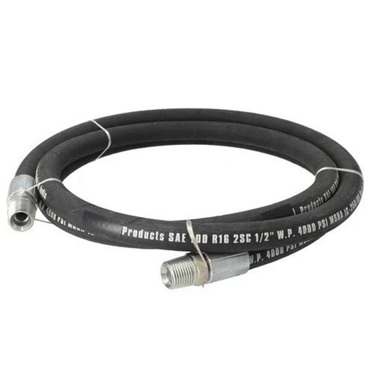 Bethesda Industrial Hydraulic Hose 96" x 1/2" with 1/2" NPT Rigid Male Ends