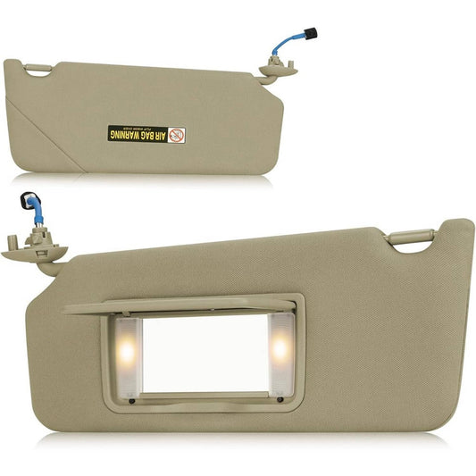 Bethesda Industrial Beige/Tan Left Driver Side Sun Visor w/Light & Mirror For Honda Accord 2008-2017