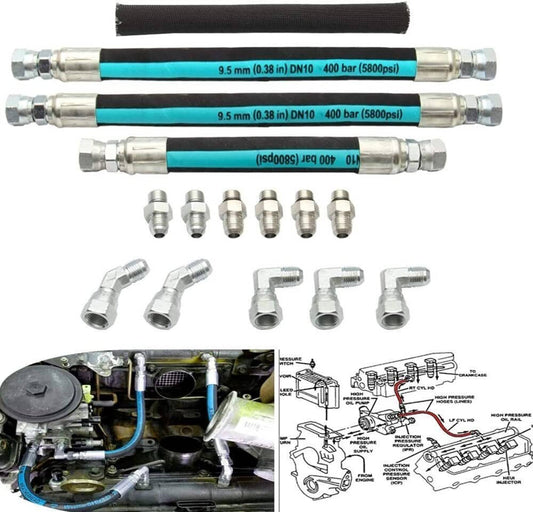 Bethesda Industrial For 1999-2003 Ford 7.3L Powerstroke High Pressure Oil Pump HPOP Hoses Lines Set