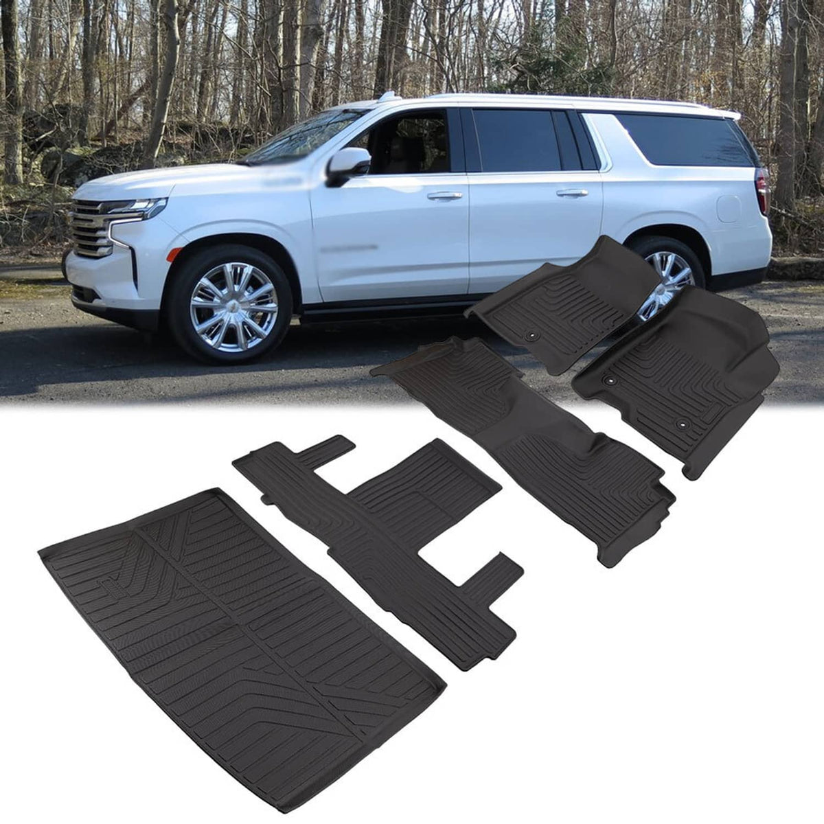 Bethesda Industrial 3D Floor Mats ForChevrolet Suburban GMC Yukon XL 2nd Row Bucket Seats 2021-2025