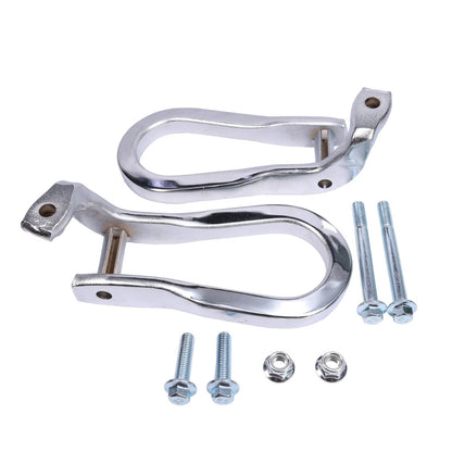 Bethesda Industrial Pair Chrome Tow Hooks Kit 84072464 For 2015-2019 Silverado Sierra 2500HD& 3500HD