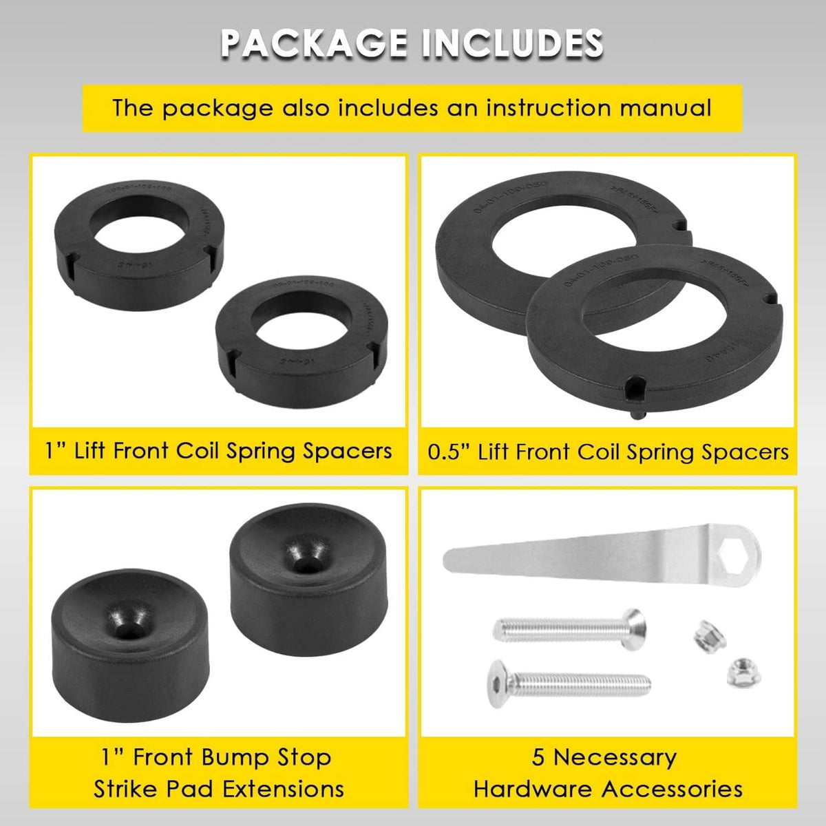Bethesda Industrial 1155300 Front 1.5” Performance Spacer Leveling Kit for Jeep Gladiator 2020-2022