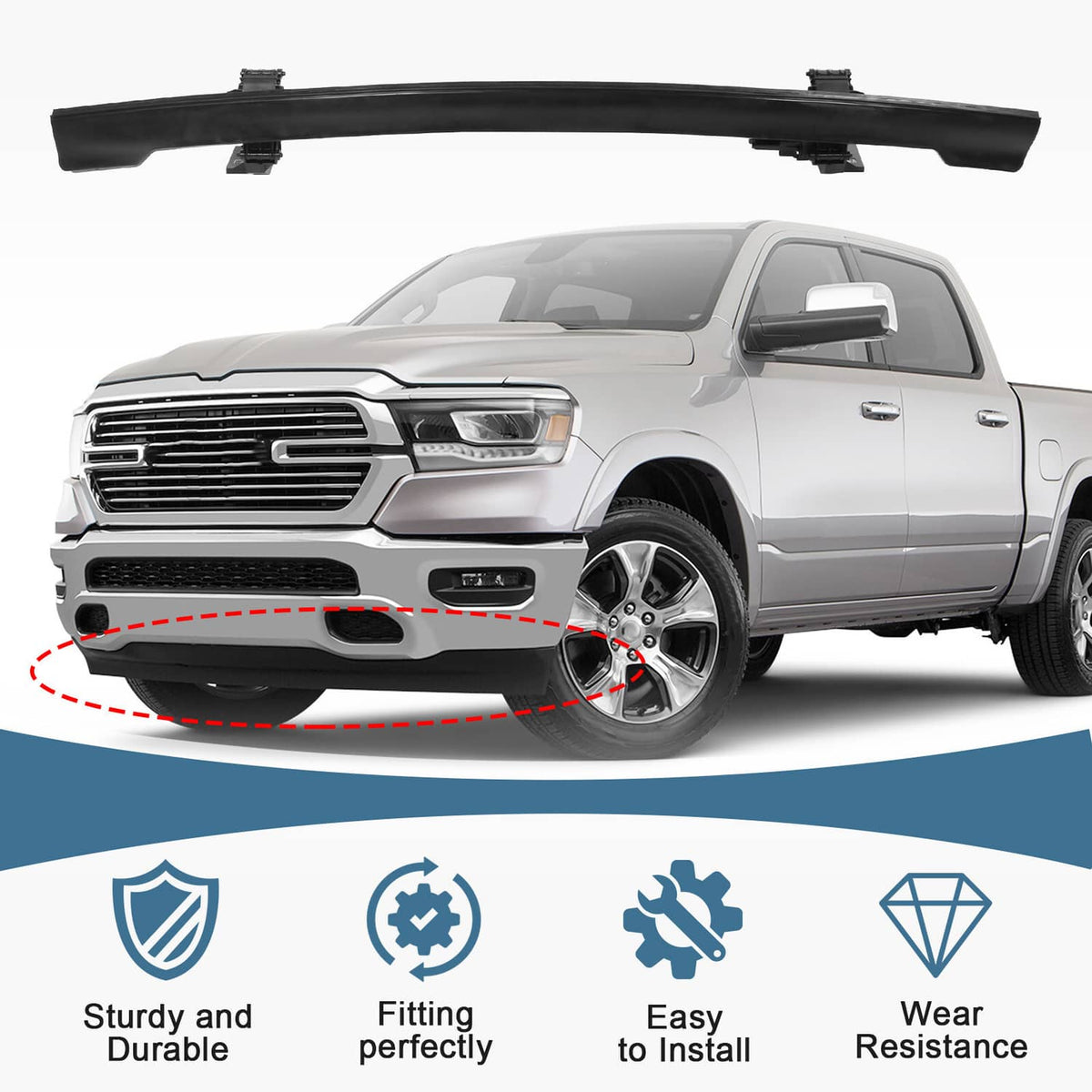 Bethesda Industrial FRONT ACTIVE AIR DAM FOR 2019-2025 2021 2022 2023 2024 RAM 1500 DT 68274406AH