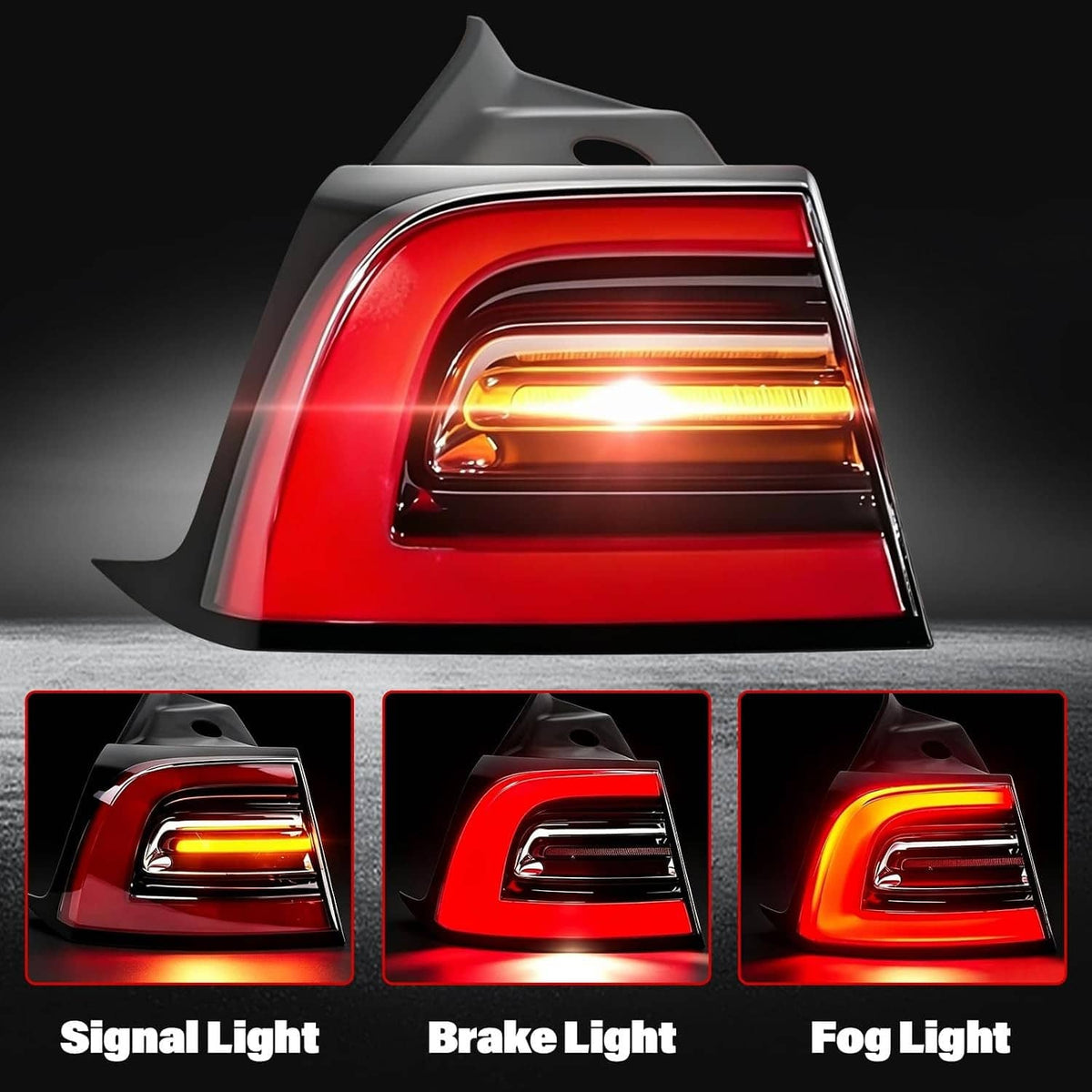 Bethesda Industrial 4Pins Left LED Tail Light Assembly For 2019-2024 Tesla Model Y Rear Driver Side