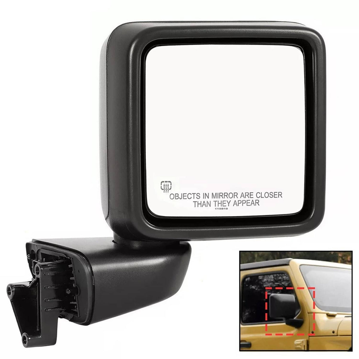 Bethesda Industrial Power Heated Rear View Mirror Passenger For Jeep Wrangler 18-24 &Gladiator 20-24