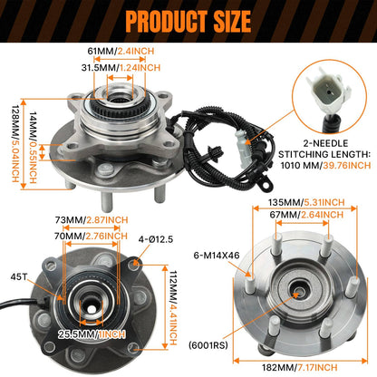 Bethesda Industrial (2) 4WD Front Wheel Bearing Hub Assembly for 18-20 F-150 Expedition Navigator