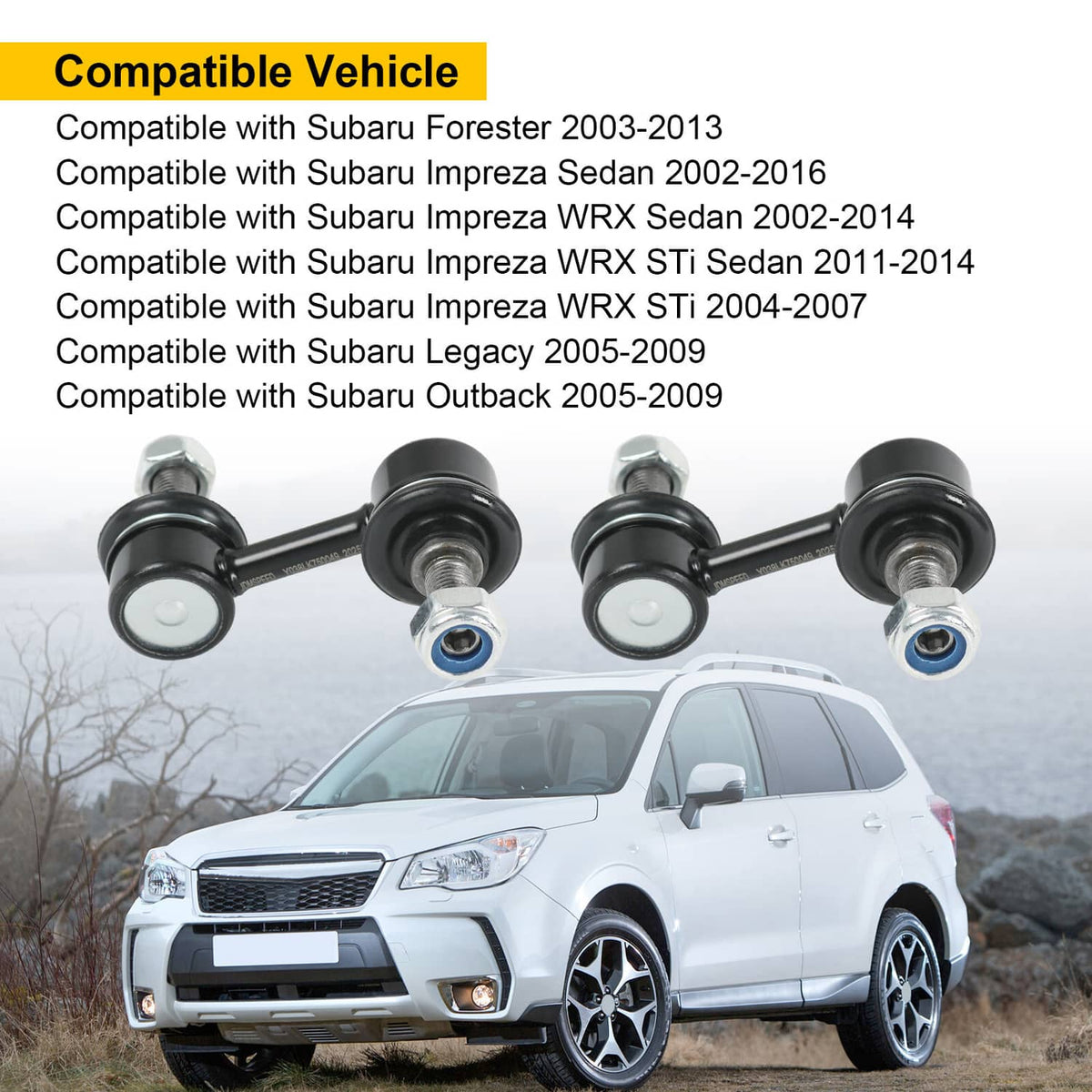 Bethesda Industrial 2pcs Front Sway Bar End Links Set Fit For 2002-2016 Subaru Impreza Sedan