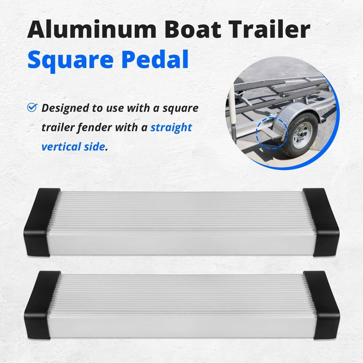 Bethesda Industrial Aluminum Boat Trailer Square Fender Mount and Step Pad Bolt On Brackets