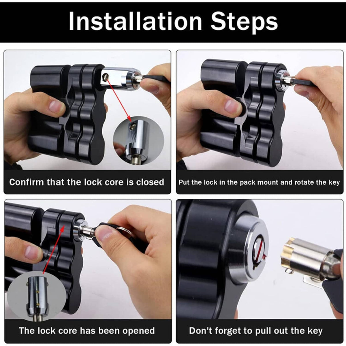 Bethesda Industrial Black For ROTOPAX Standard Pack Mount Lock RX-LOX-PM RX-PM LOX-PM