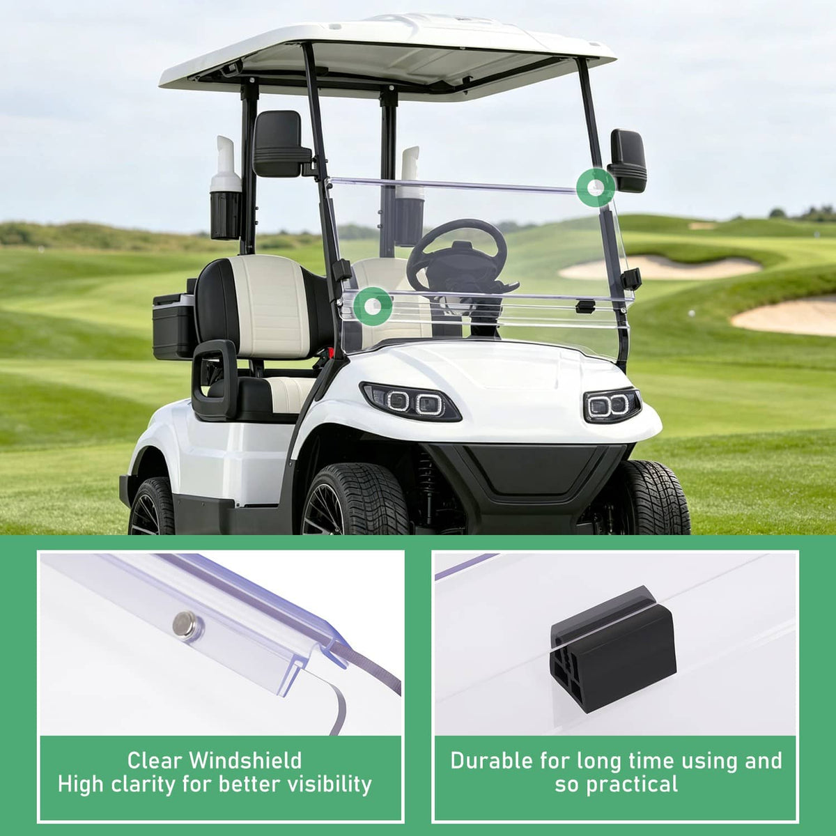 Bethesda Industrial Folding Windshield Windscreen For ICON I20 I40 I60 I20L I40L I60L Golf Cart