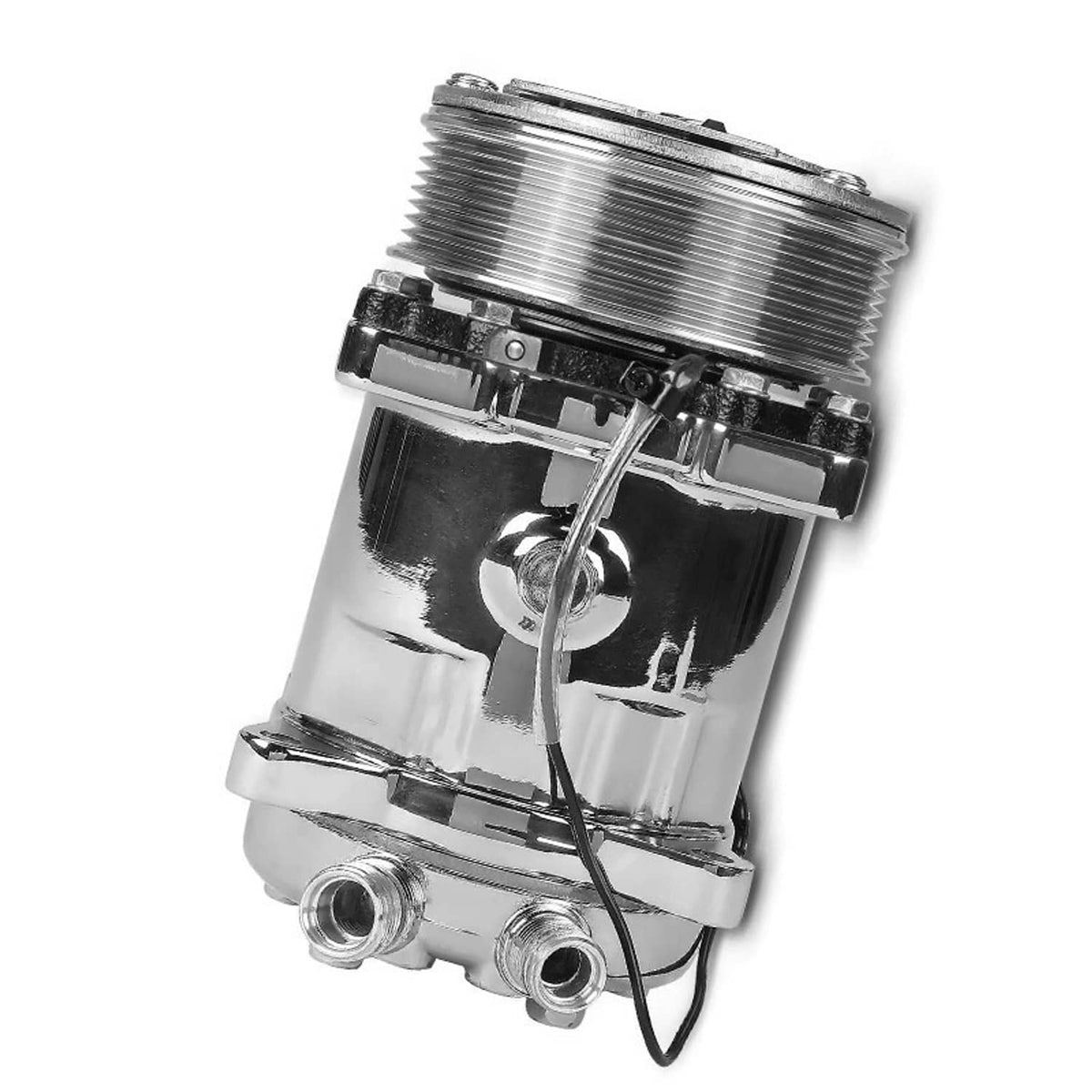 Bethesda Industrial AC Compressor w/ Clutch for Sanden 508 Style 8-Groove Serpentine Belt Aluminum