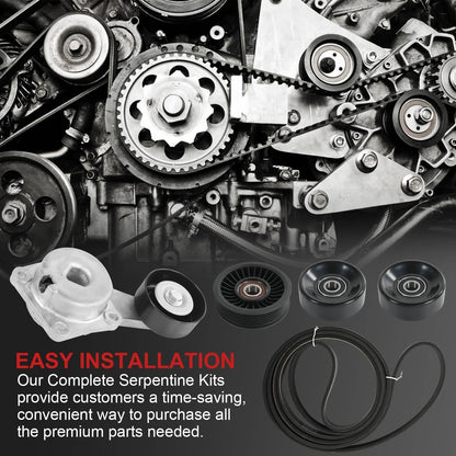 Bethesda Industrial Serpentine Belt Drive Component Kit Fit 2005-2014 Ford F-150 Lincoln Mercury V8