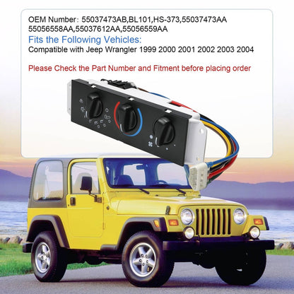 Bethesda Industrial A/C Heater Control Panel Switch For Jeep Wrangler TJ 1999-2004 Blower 55037473AB