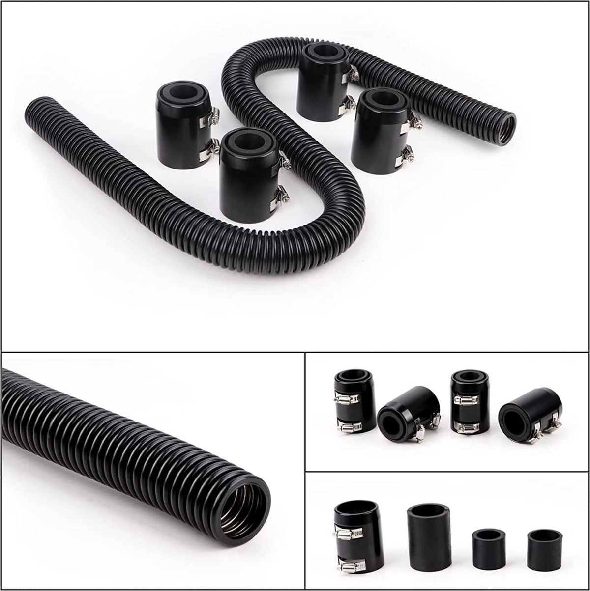 Bethesda Industrial Universal 36'' Stainless Steel Radiator Flexible Coolant Water Hose Kit w/4 Caps