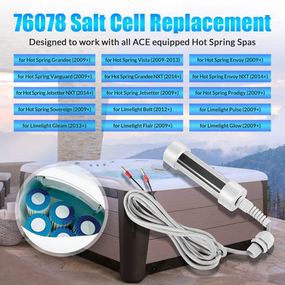 Bethesda Industrial 76078 Salt Cell Replacement for ACE Hot Tubs fit for Hot Spring/Limelight