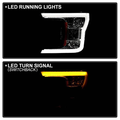 Bethesda Industrial Headlights For 2018-2020 Ford F150 Halogen Headlamps Black Clear  Right+Left
